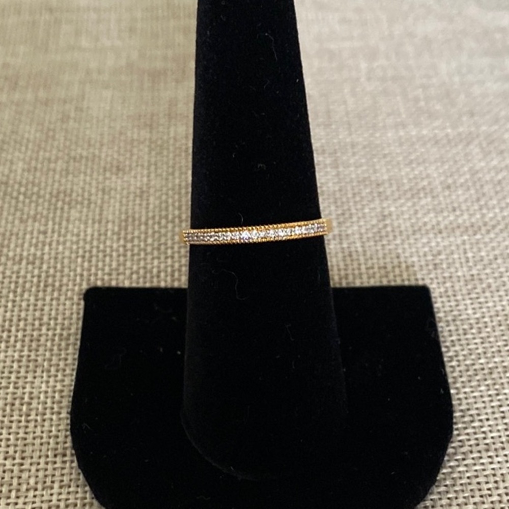 Kendra Scott Elegant CZ Diamond Gold Band Ring  Women Size: 8